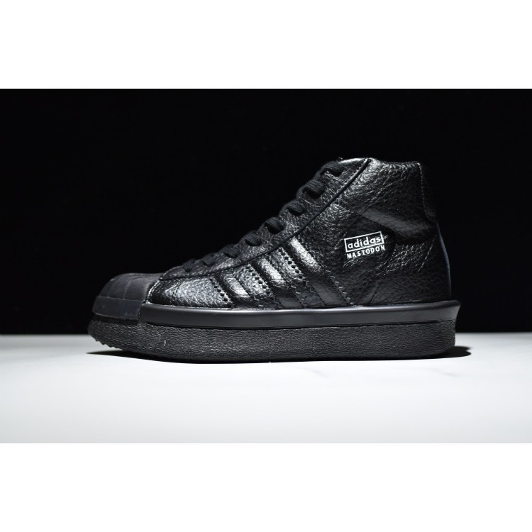 【台灣熱銷】Adidas ro mastodon pro model 愛迪 高筒厚底增高板鞋時尚休閒男女鞋貝殼頭 全黑 BA9763