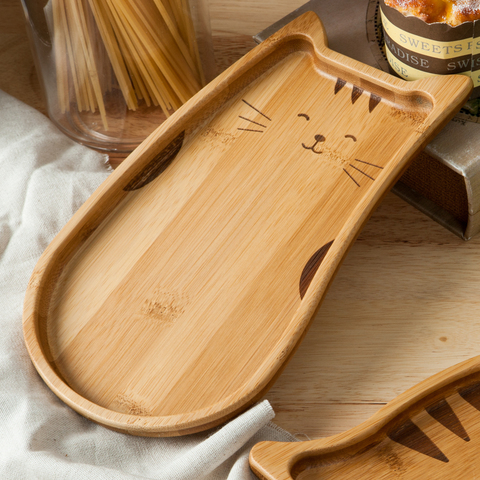 ‧貓咪造型，活潑可愛‧取材自然，環保天然‧竹製材質，耐用好清