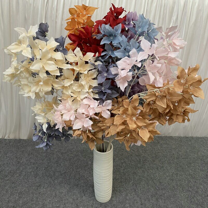 婚慶三角梅仿真花 婚禮酒店吊頂裝飾假花 客廳餐桌擺飾梅花花束