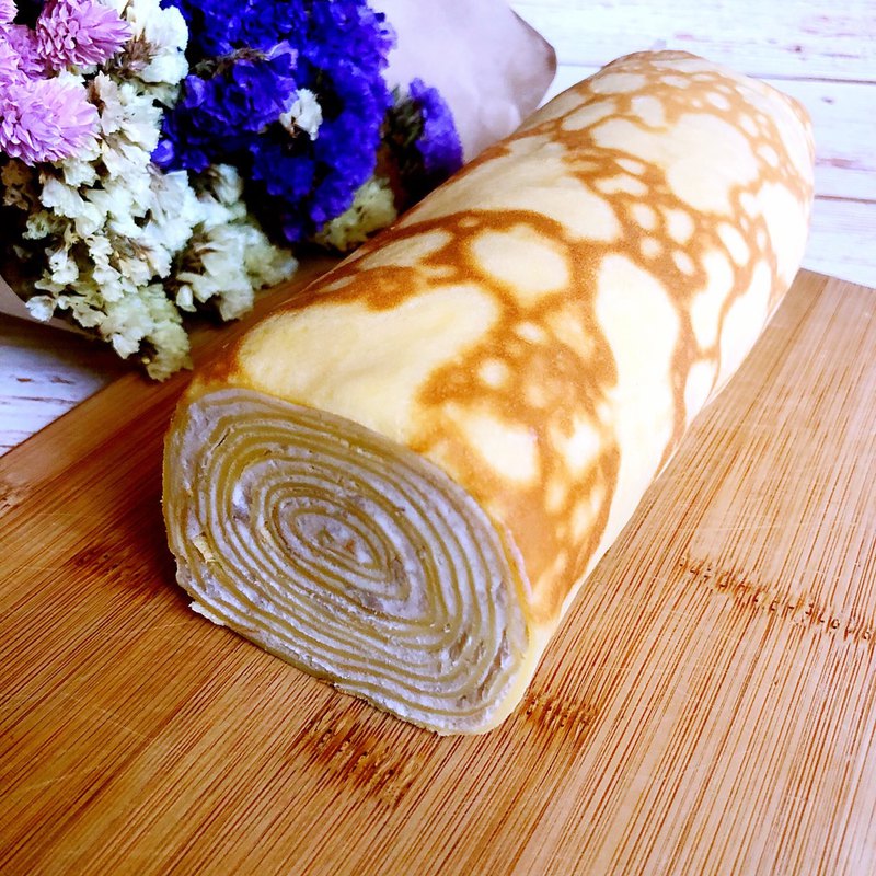 100%大甲芋頭，低糖不加水，真芋頭與法式千層的經典組合。