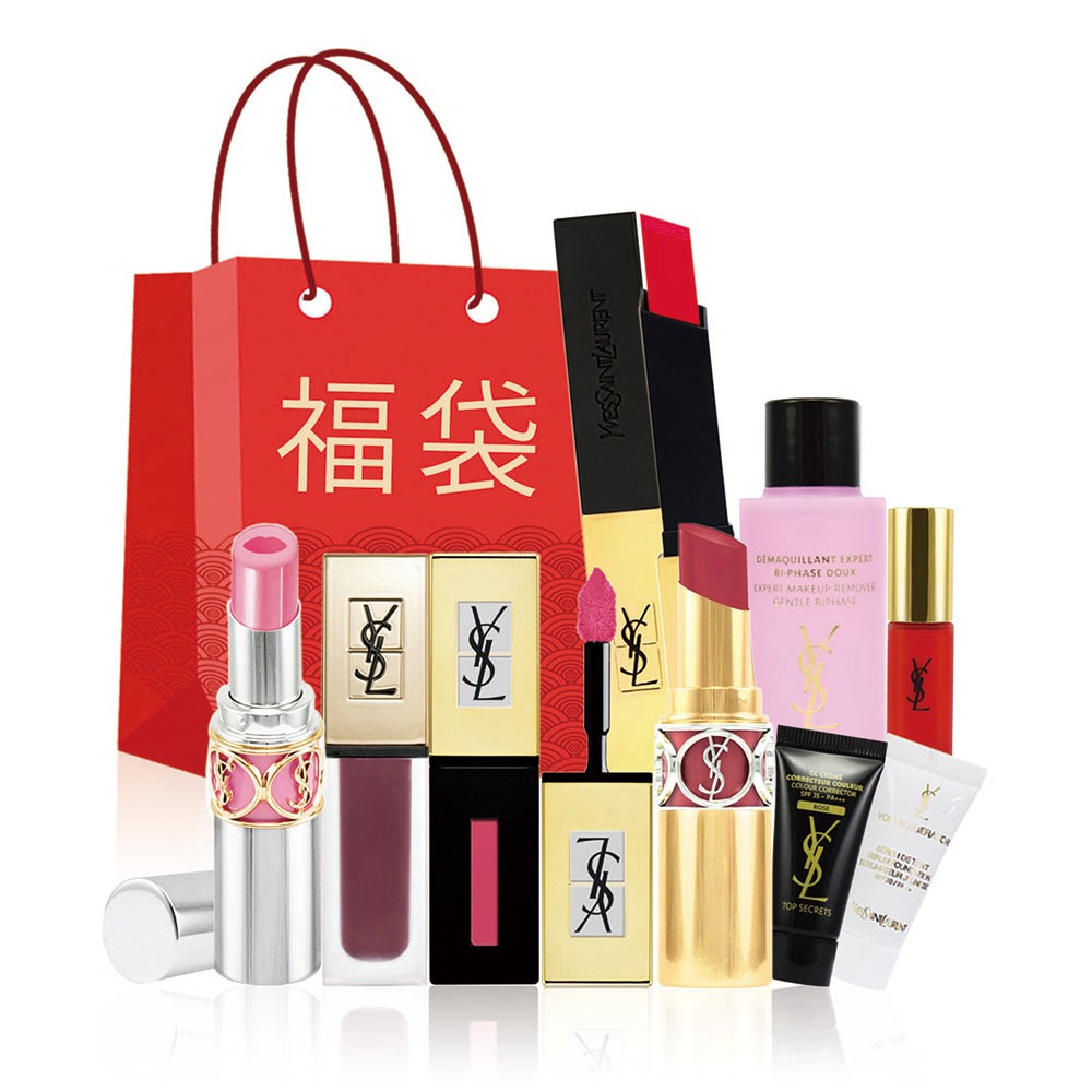 【優惠訊息】若商品選項有出現米字號的規格，即為限時的活動特賣，請多多關注追蹤小婷子，獲得最新的優惠訊息！！福袋小說明1.福袋內容皆為YSL(彩妝/保養)商品隨機配貨，有重複可能性，請依實際收到為主。2