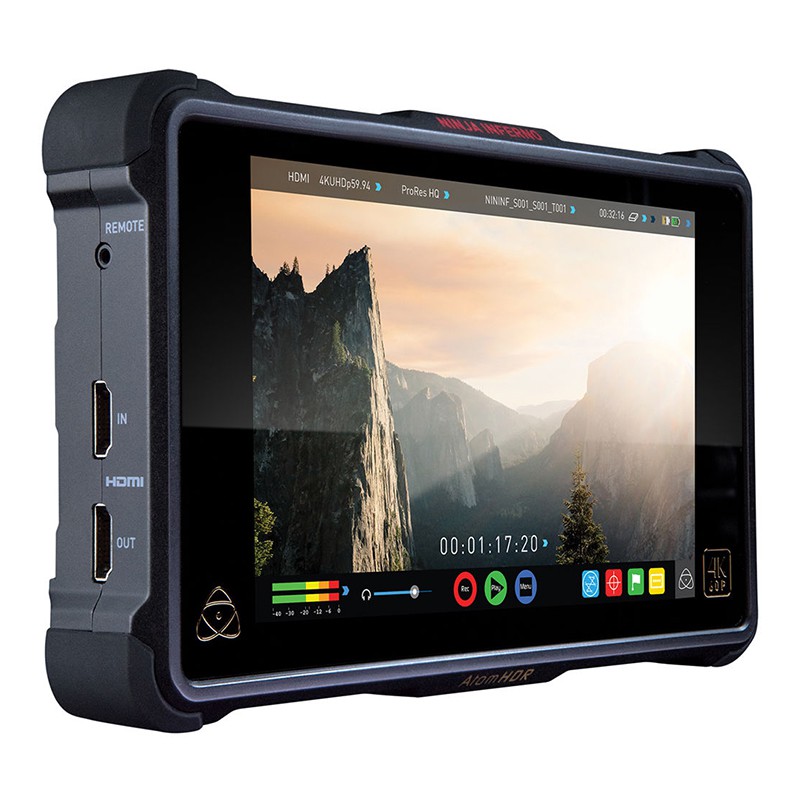 【ATOMOS Ninja Inferno 單機版】 ‧7吋高亮度螢幕 適合外拍 ‧支援4K/RAW檔錄製 ‧支援3D LUT 可即時預覽 ‧連續性電力系統 拍攝不中斷 ‧參考型號：ATOMNJAIN