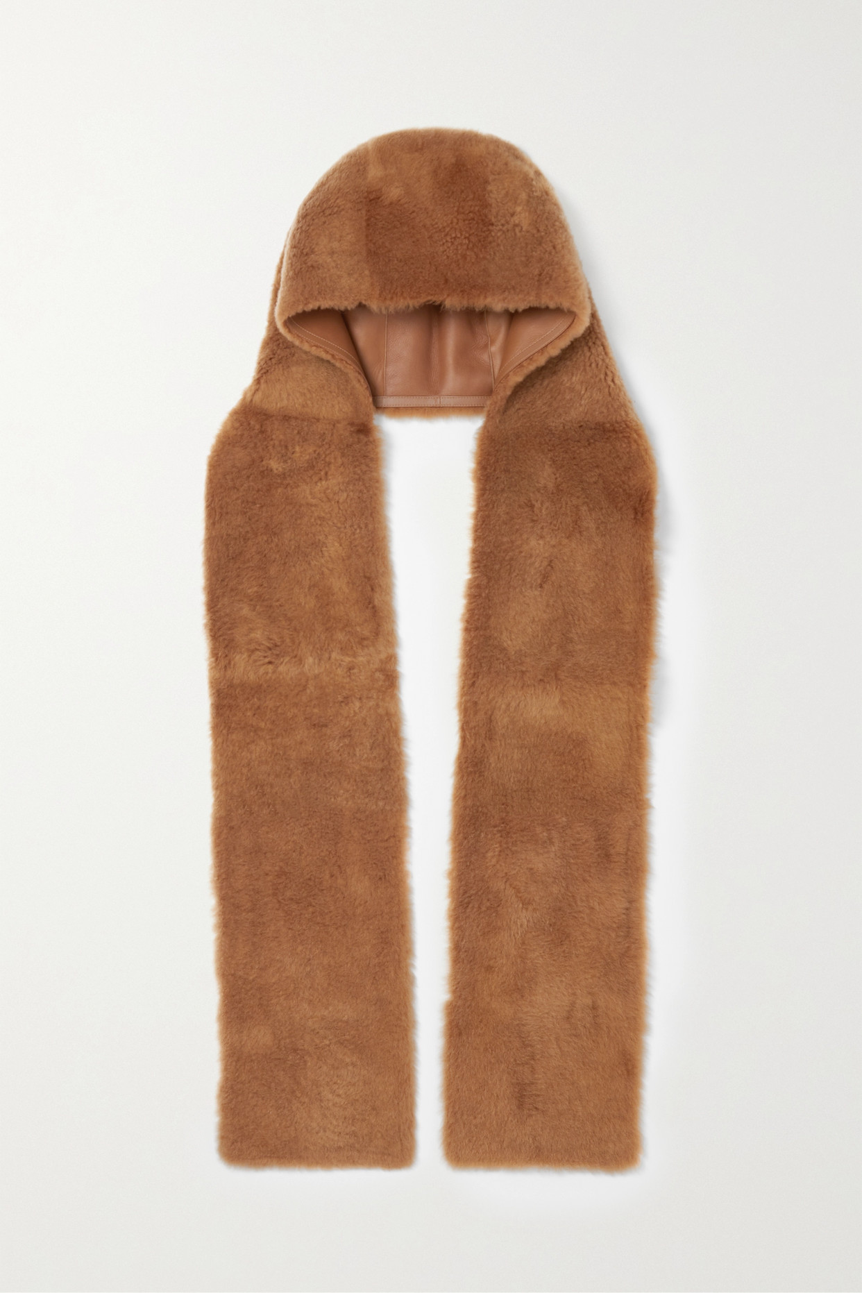 Loro Piana - Light Cloud Hooded Shearling Scarf - Brown - one size