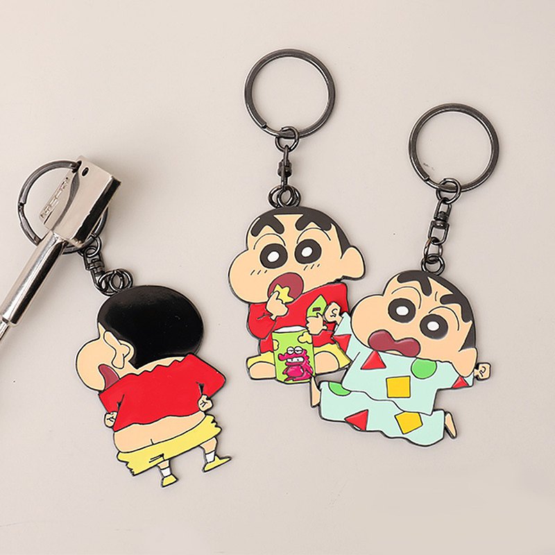 蠟筆小新金屬鑰匙圈- Crayon Shin-Chan 公仔吊飾 睡衣 露屁屁