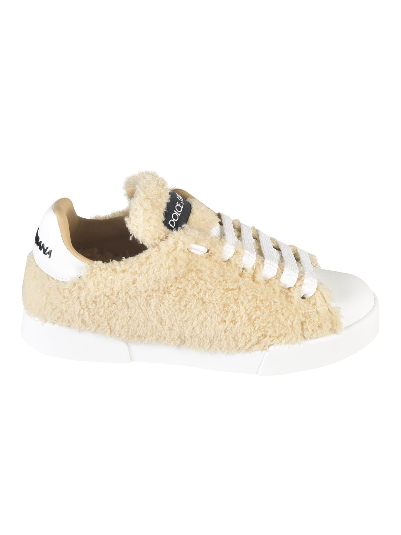 Dolce & Gabbana Fur Coated Logo Sneakers