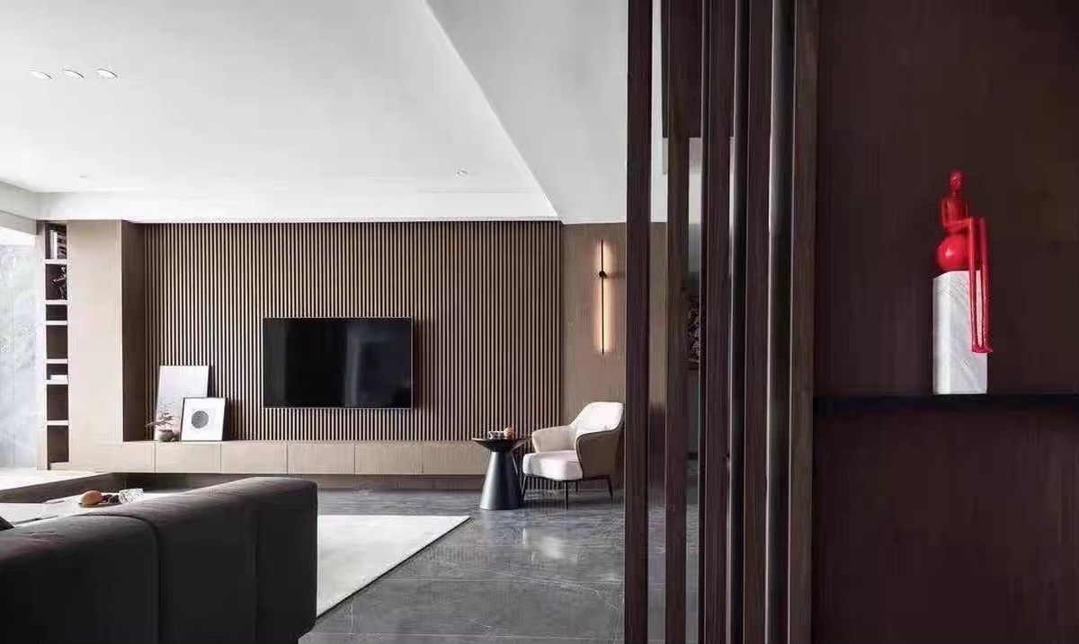 實木格柵板；空間設計；室內設計；材質