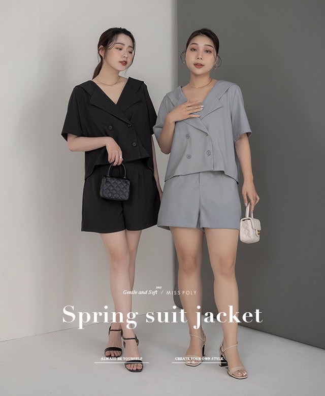 MISS.焦糖海鹽質感多色西裝短褲