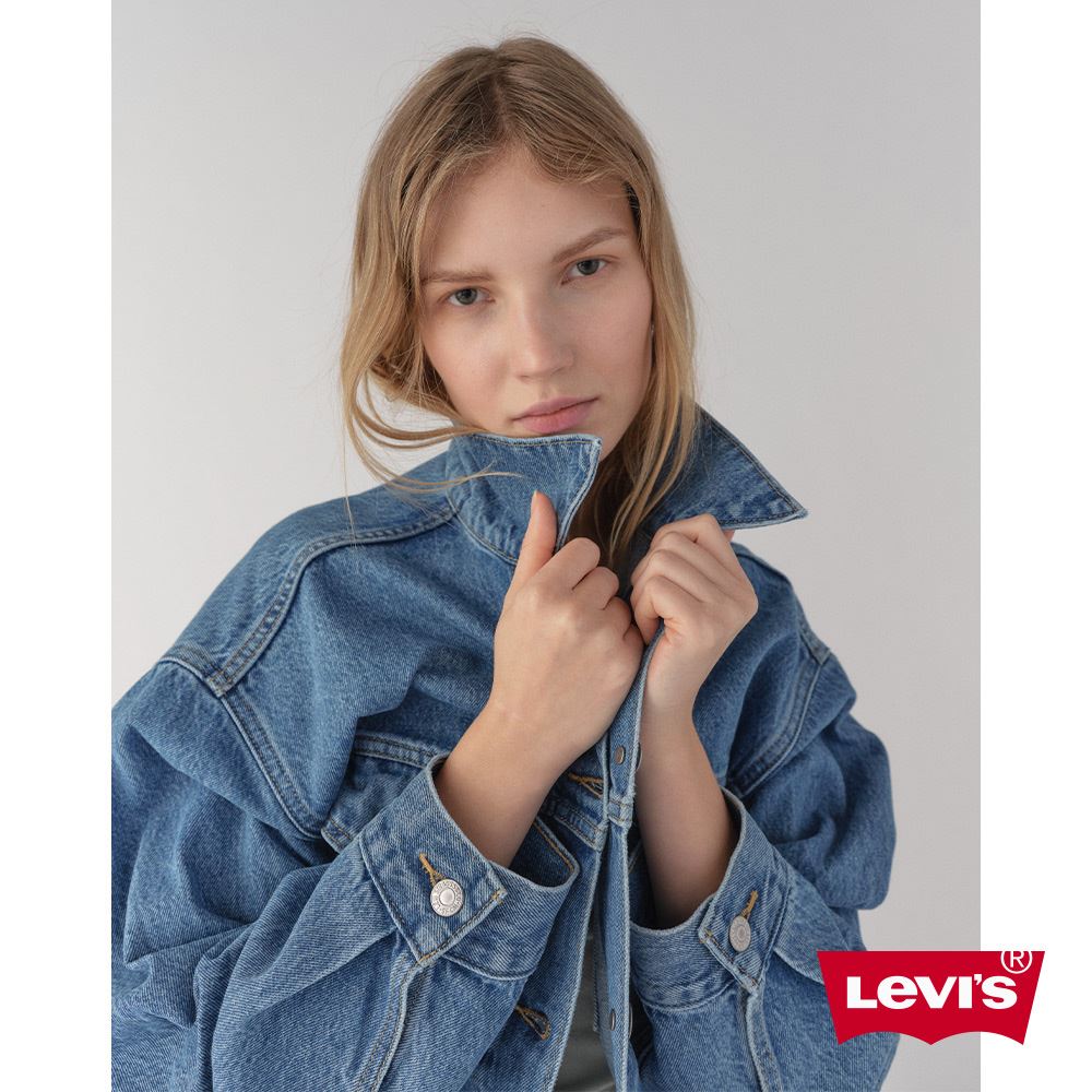 Levis 女款 XL版牛仔外套 / 精工中藍染水洗 / 天絲棉 人氣新品