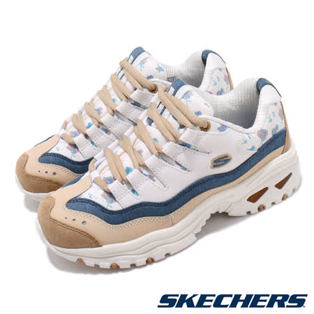 品牌: SKECHERS型號: 149053WNT品名: Energy-Fancy Rose特點: 避震 緩衝 增高 老爹鞋 修飾腿型 穿搭 白 藍版型: 腳寬者建議大半號