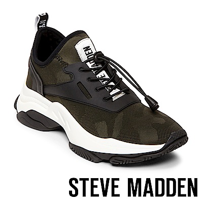 STEVE MADDEN-MATCH-LOGO素面增高休閒鞋-墨綠