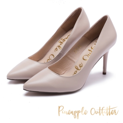 Pineapple Outfitter 優雅女士 真皮素面尖頭高跟鞋-粉色