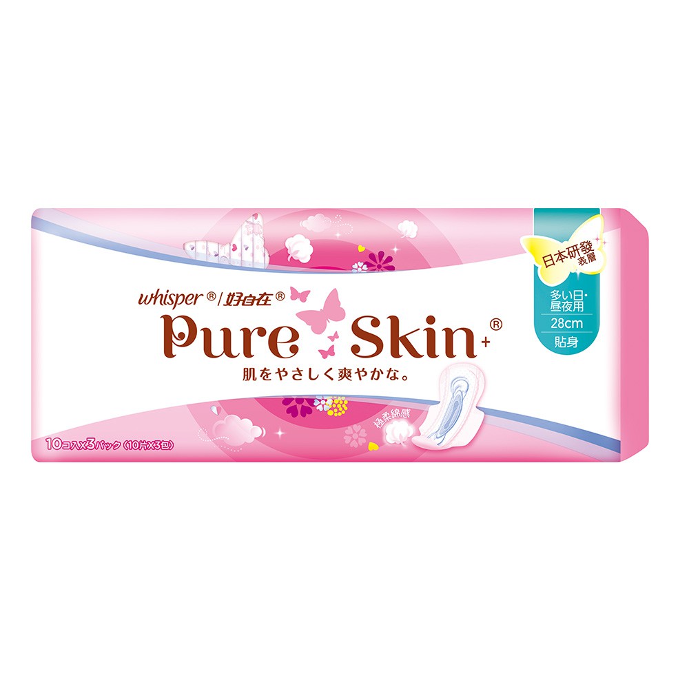 【多件優惠】好自在 Whisper 衛生棉 純肌+ 貼身日夜用28cm 10片x3包/12包