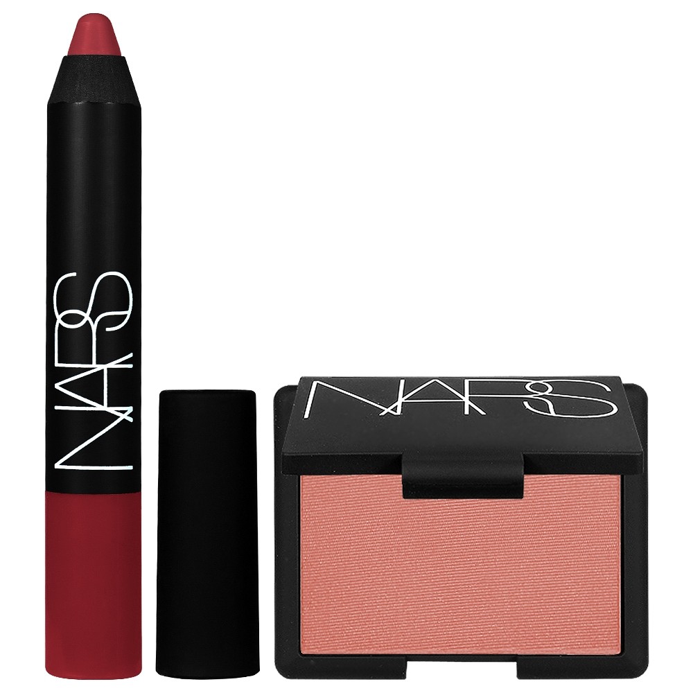 商品名稱：NARS 徹夜狂歡迷你唇頰禮盒(#DOLCE VITA)內容：1. NARS迷你絲絨迷霧唇筆(#DOLCE VITA)(1.8g)2. NARS 迷你炫色腮紅(#DOLCE VITA)(3.