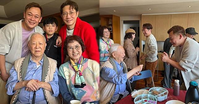 86歲的King Sir精神不錯，而且面色佳，他還笑容滿面向梁祖堯派利市。（Ig圖片）