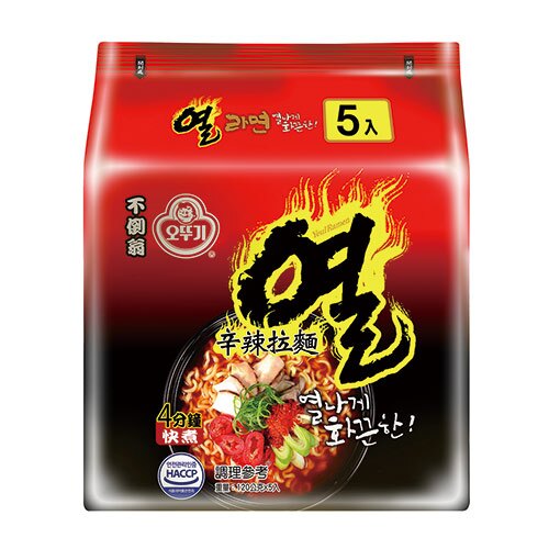 韓國不倒翁辛辣拉麵120g x5【愛買】