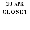 20 Apr.Closet