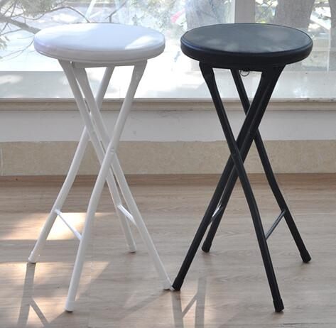 折疊凳子家用辦公簡約現代戶外便攜椅子高腳凳小圓凳餐桌椅吧台凳【快速出貨八折搶購】JY