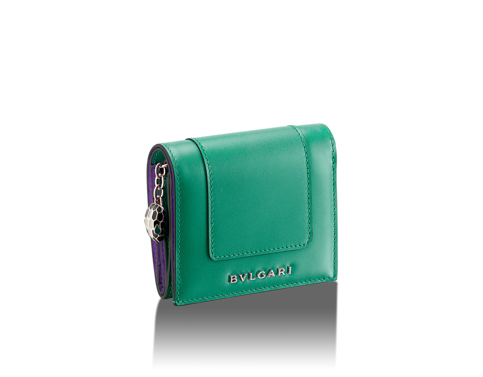 SERPENTI FOREVER 祖母綠色小巧皮夾 288857
