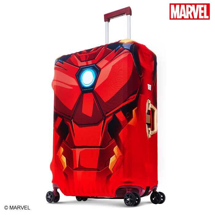 【加賀皮件】DESENO Marvel 漫威英雄造型 3D 防刮彈性 旅行箱保護套 行李箱套 鋼鐵人 M號(24-25吋) 0003