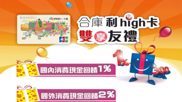 申辦合庫利high卡 首刷送300刷卡金