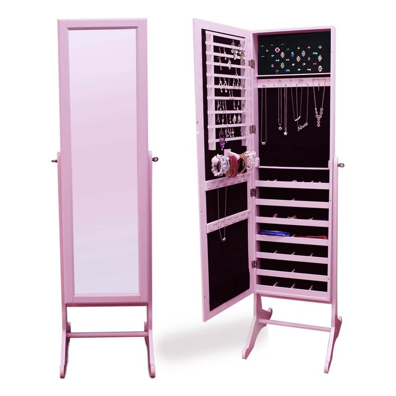 《鏡白天使》非拱形 韓版白色 換衣鏡 可掛飾品 全身鏡 新古典 珠寶穿衣鏡 珠寶櫃 立鏡 歐式 !新生活家具! 樂天雙12