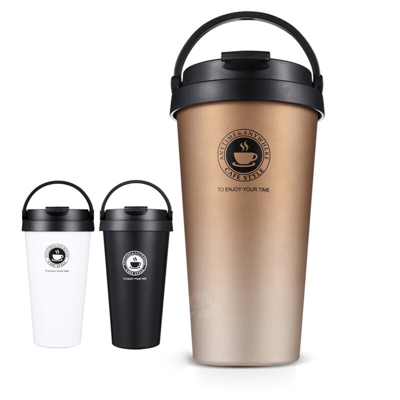 【台灣現貨】便攜式304提手咖啡杯 不銹鋼咖啡杯 真空咖啡保溫杯 戶外便攜 多色【HC007】99750走走去旅行