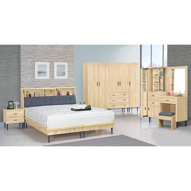 【EC818-10】 派克5尺原切床頭(全組/皮墊)(含床頭櫃單只)(不含床墊、衣櫥)