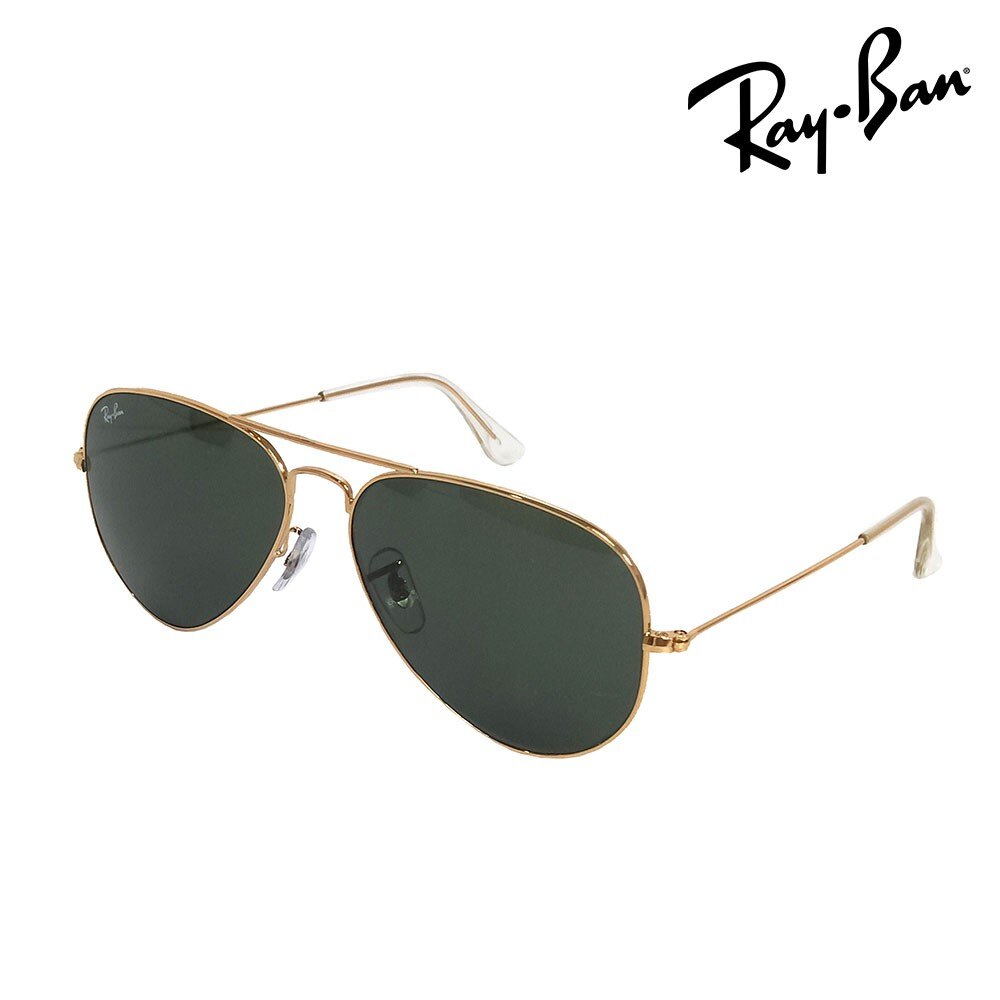 美國百分百【全新真品】Ray-Ban 雷朋 經典 太陽眼鏡 TH 墨鏡 配件 飛行軍官 明星 金框 墨綠鏡片 L0205