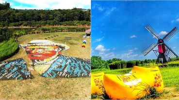 「梵谷自畫像、荷蘭風車村出現在台南柳營！」2019德元埤荷蘭村風車節開跑，彩虹鬱金香、草原上小木屐太可愛