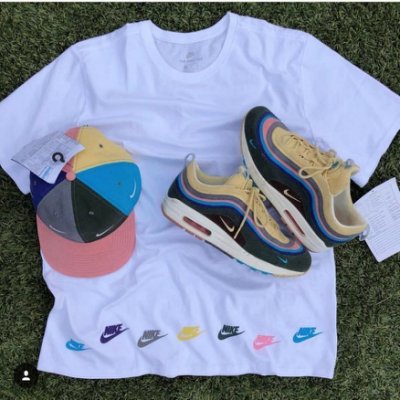 NIKE AIR MAX 1 97 SEAN WOTHERSPOON AT0546-100 白 大LOGO 短TEE