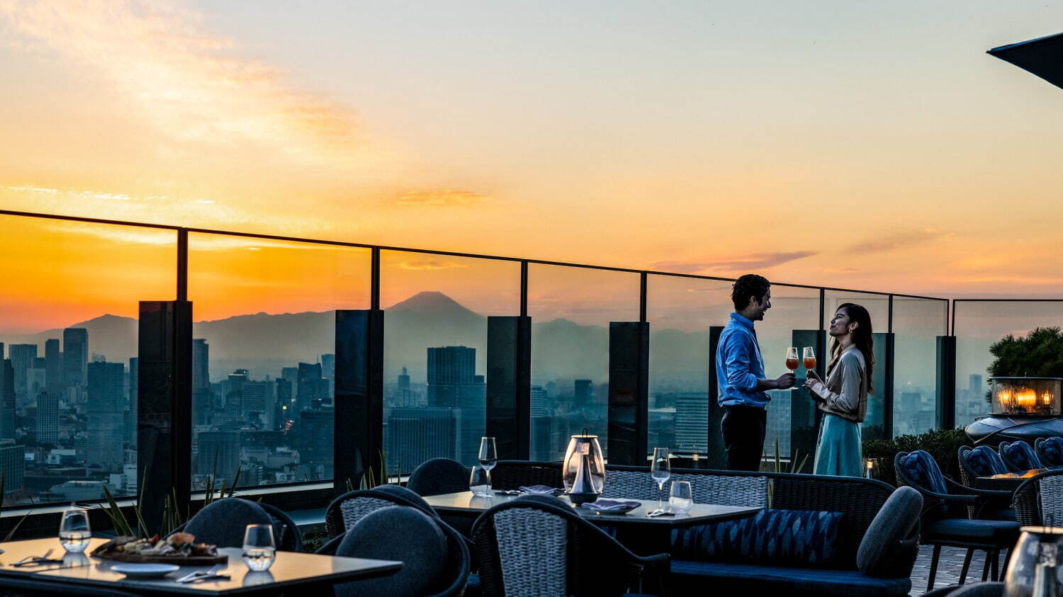 東京大手町四季飯店天空露台傍晚景色