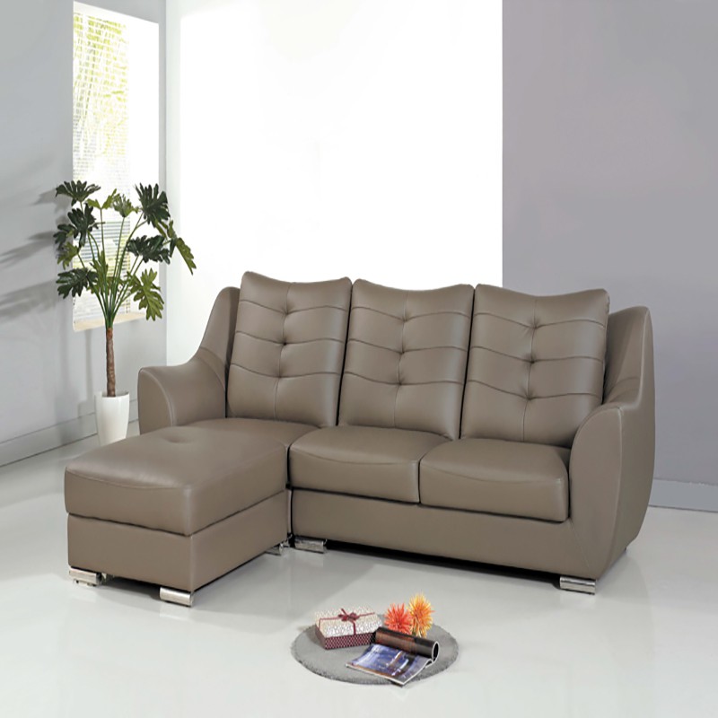 【JC431-1】 香奈兒L型半牛皮沙發 寬280X深190X高95公分 /坐深55X坐高42公分/方椅寬96X深80公分 $56,000【商品規格】＊半牛皮【是否需要組裝】＊需簡易組裝◎品築家具精心