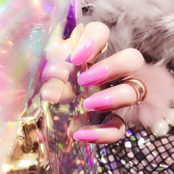 現貨~ NP162 假指甲成品奇異貝殼亮彩假指甲貼片美甲幻彩光變鏡面假指甲24片