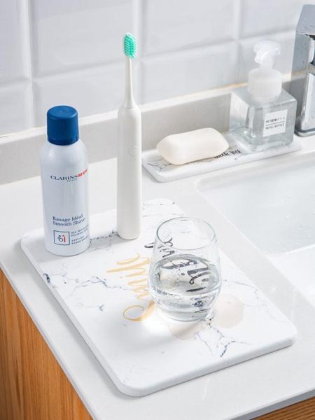 杯墊 大號硅藻泥洗漱台墊子硅藻土洗手台杯墊廚房衛生間皂托香皂吸水墊 沸點奇跡