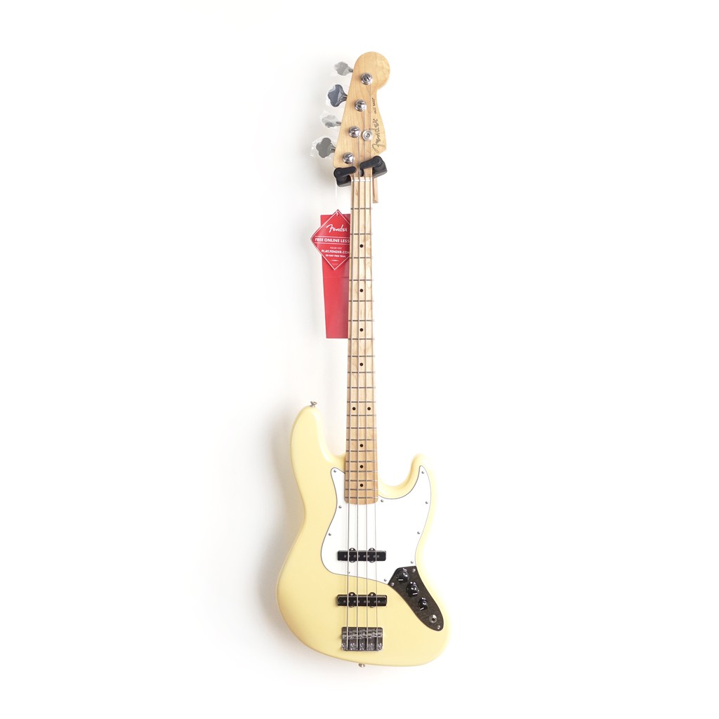 【Fender Player Jazz Bass｜楓木指板電貝斯｜奶油黃色】 －規格－ 琴身形狀 / 材質：Jazz Bass／赤楊木 琴頸材質 / 形狀：楓木/現代C型 指板材質 / 弧度：巴西鐵木