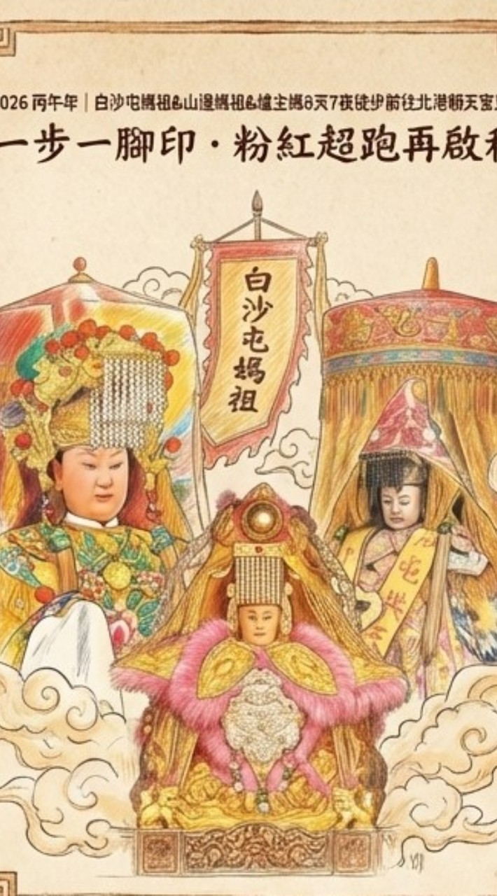 丙午年白沙屯拱天宮白沙屯媽祖8天7夜同行 – 強調時間、行程特色