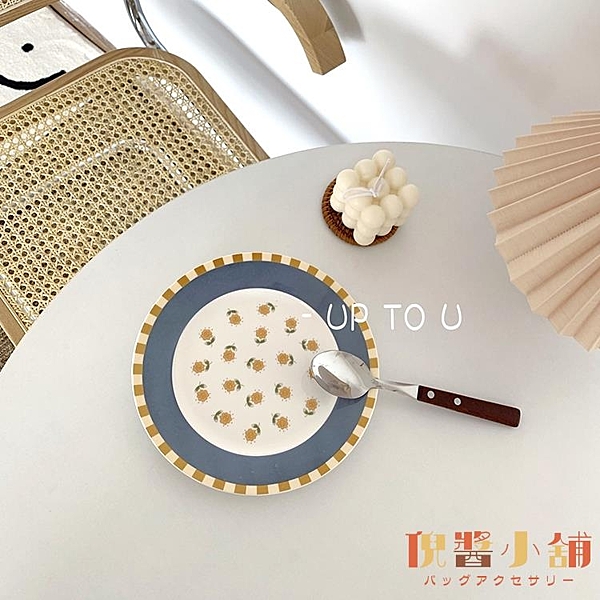 SHˇins風韓國復古小花朵早餐陶瓷盤甜品盤西餐盤可愛少女心網紅