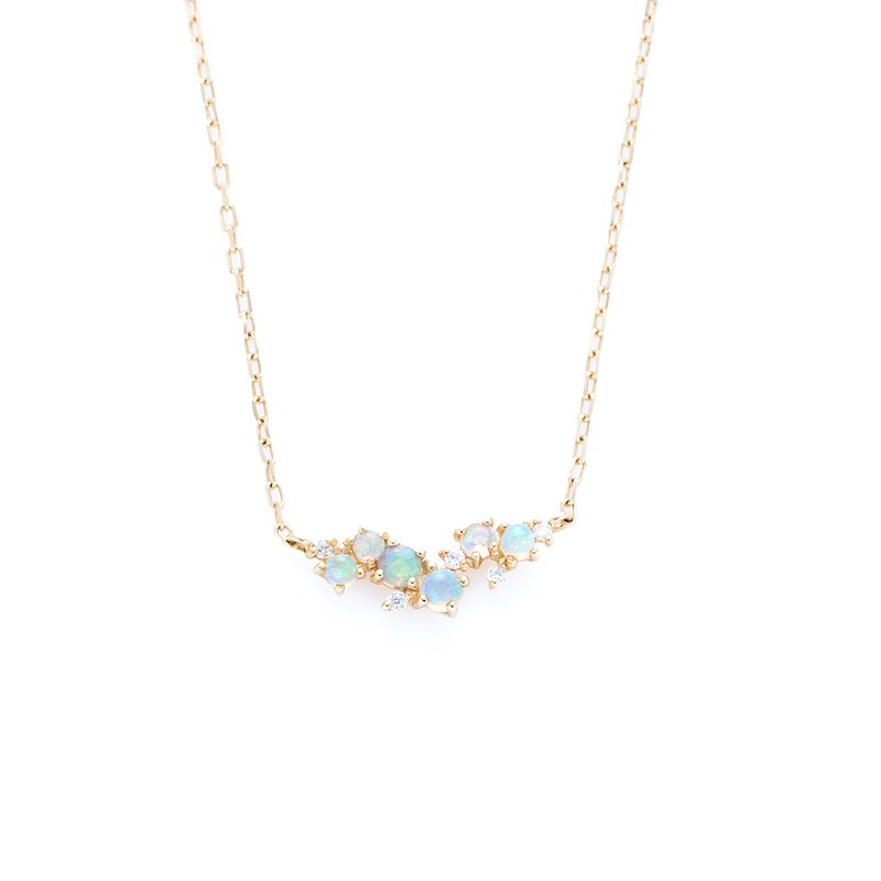 sowi - 10K蛋白石x鑽石項鍊