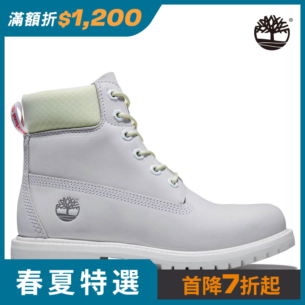 Timberland 女款白色磨沙革6吋防水靴|A2HYS143