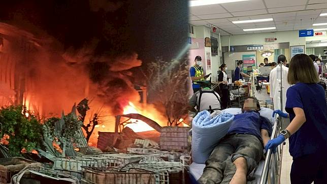 屏東縣屏東市明揚國際科技公司爆炸，數十人受傷送醫。翻攝畫面