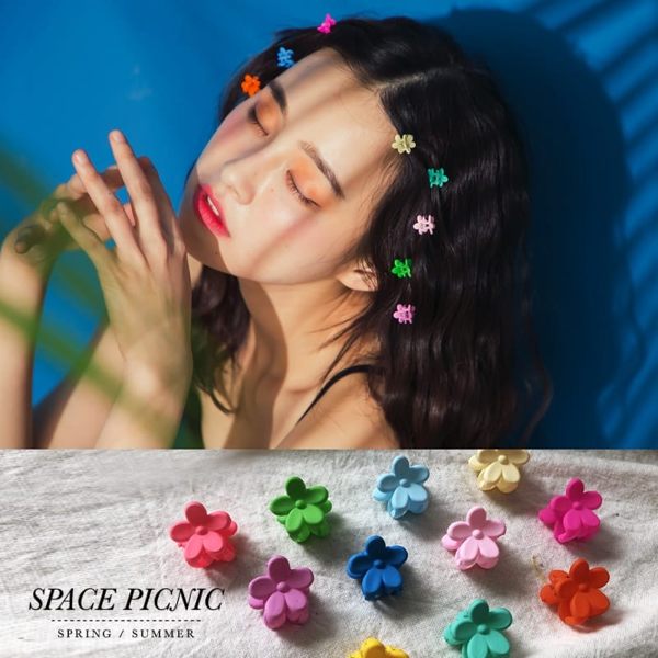 髮夾 飾品 Space Picnic｜現+預．繽紛朵朵單色小花髮夾【C19064014】