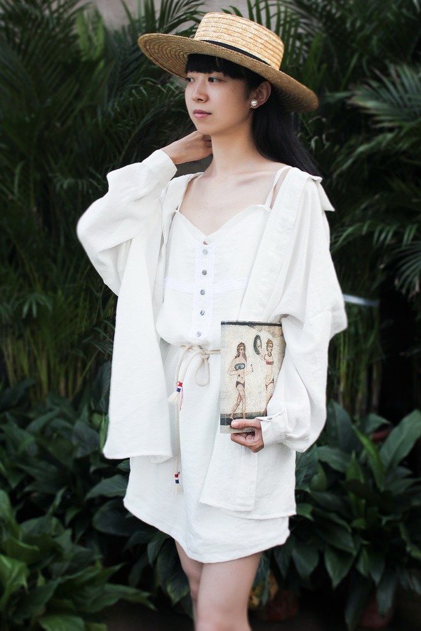 MaodiuL貓丟了 獨立原創設計新型麻面料戲劇感oversize寬松白襯衫