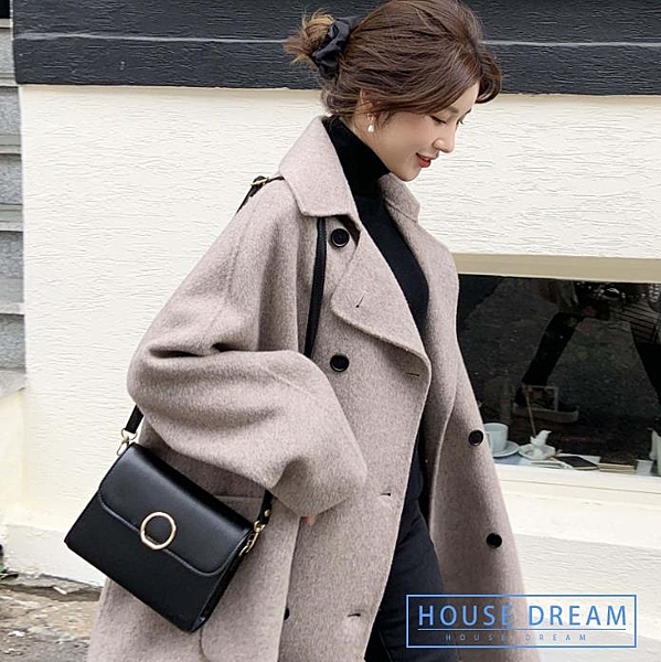 斗篷外套女 外套女中長款2020秋冬新款加厚流行赫本風小個子斗篷大衣 HD