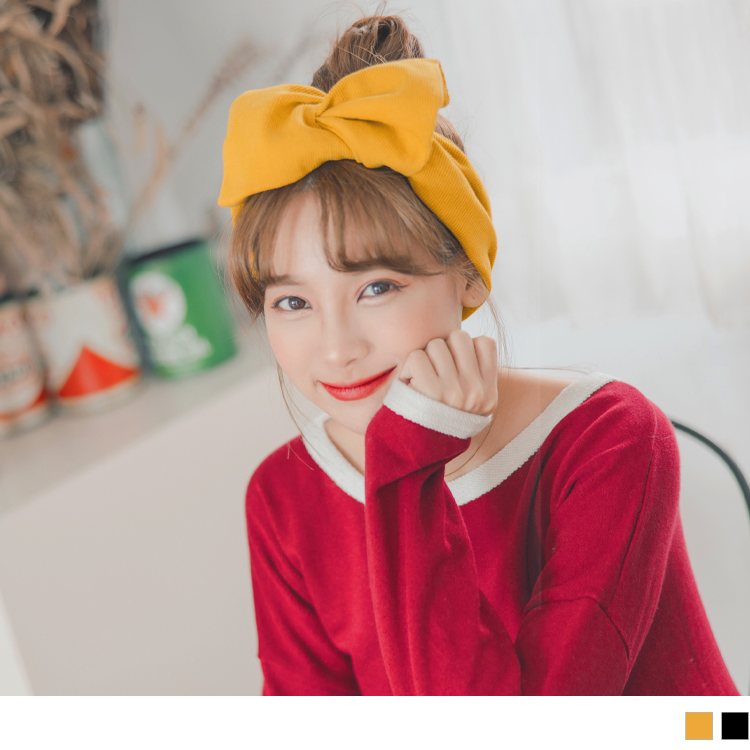 選用針織面料，營造濃厚的秋季氛圍。 大蝴蝶結造型，增添氣質甜美風格。 此款2色頭圍可調節式蝴蝶結髮帶，適合派對穿搭唷~ ************** 小提醒： <產品規格> 尺寸：髮圈直徑約:5cm，