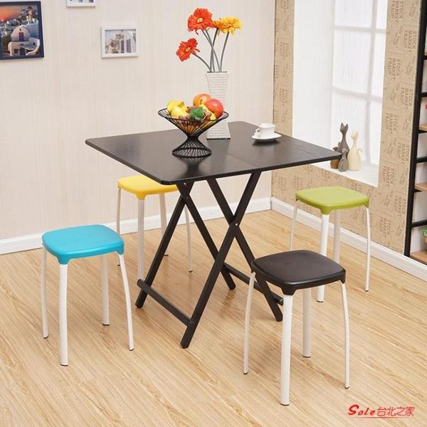 摺疊餐桌 桌子摺疊餐桌家用小方桌吃飯桌便攜式擺攤桌戶外摺疊桌椅簡易小桌T 8色