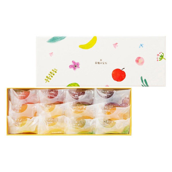 附伊勢丹百貨紙袋將新鮮水果榨成汁並保留著果肉製作出一顆顆像寶石的軟糖讓軟糖吃起來果香四溢，超Juicy!!內容物: 一盒28入商品重量: 210g產地:日本營養標示: (每100g) 熱量341kca