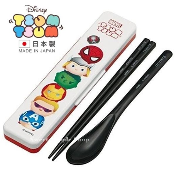 ★ 日本製 ★ 日本限定 迪士尼 TSUM TSUM 茲姆茲姆 復仇者聯盟 筷子＆湯匙 餐具套組