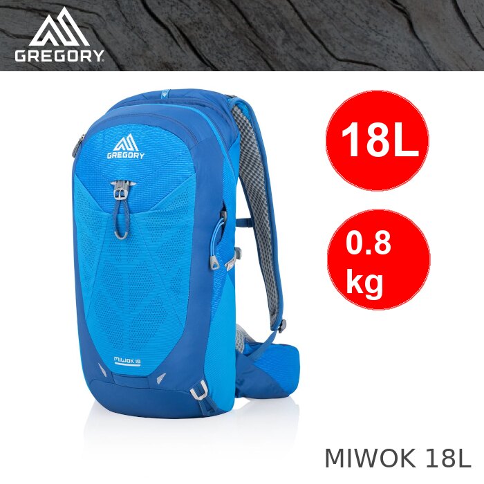 美國GREGORY 111480 MIWOK 18L 男款專業登山背包(射光藍) ,健行背包,運動通勤背包 ,登山背包