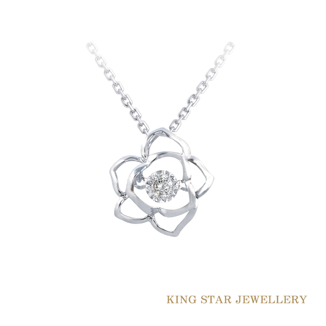 單顆美鑽擁有20分的視覺效果會跳舞的鑽石18K金墜台贈925純銀鍊