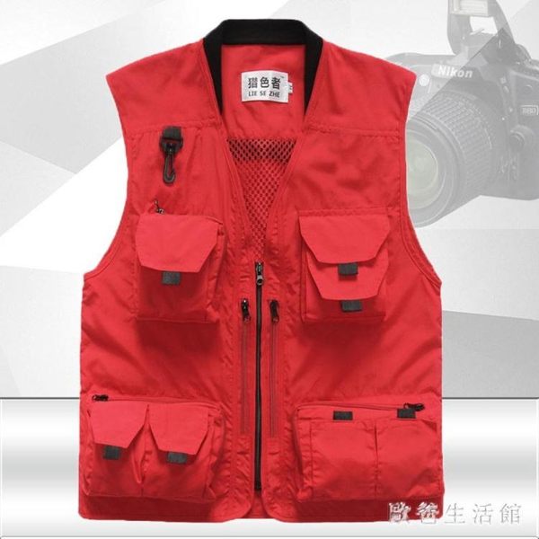 釣魚馬甲夏季攝影馬甲薄款網多口袋工作服釣魚志愿者男馬甲DC802【歐爸生活館】